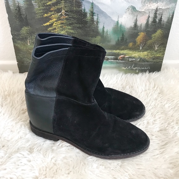 Vince Shoes - Vince. Black Leather Suede Riding Boots